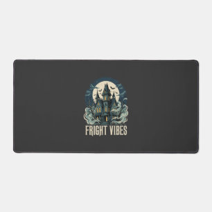 Halloween Haunted House Fright Vibes Design Desk Mat