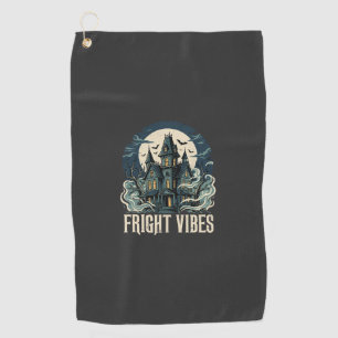 Halloween Haunted House Fright Vibes Design Golf Towel