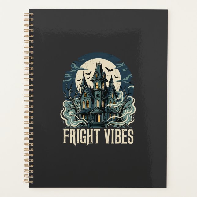 Halloween Haunted House Fright Vibes Design Planner (Front)
