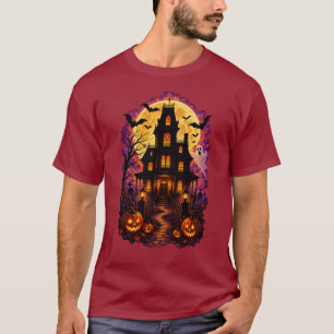 Halloween Haunted House Full Moon Spooky Night T-Shirt
