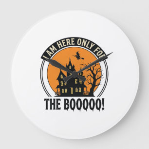 Halloween Haunted House Funny Boo Vintage_1 Large Clock
