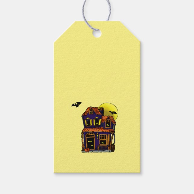 Halloween Haunted House Gift Tag (Front)