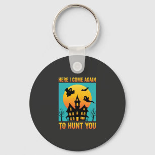 Halloween Haunted House Hanging With My Witches Key Ring