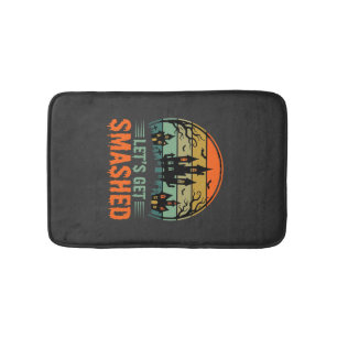 Halloween Haunted House Lets Get Smashed Retro Bath Mat