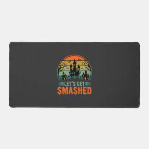 Halloween Haunted House Lets Get Smashed Retro Desk Mat