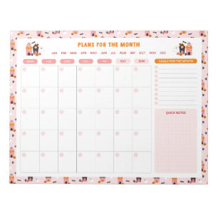 Halloween Haunted House Monthly To Do List Planner Notepad
