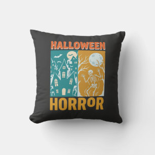 Halloween Haunted House Moon Skeleton Design_1 Cushion
