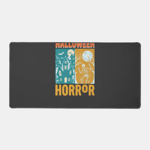 Halloween Haunted House Moon Skeleton Design_1 Desk Mat