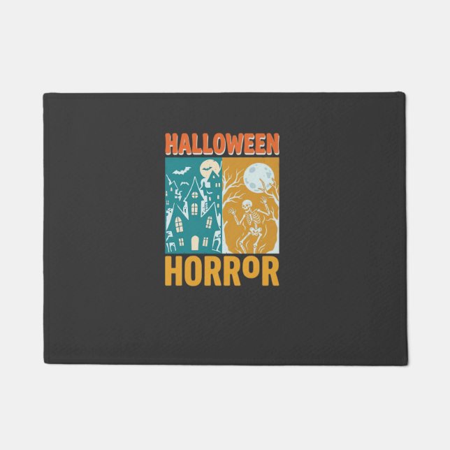 Halloween Haunted House Moon Skeleton Design_1 Doormat (Front)