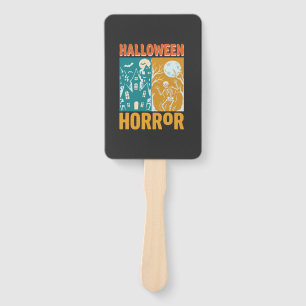 Halloween Haunted House Moon Skeleton Design_1 Hand Fan