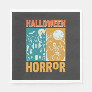 Halloween Haunted House Moon Skeleton Design_1 Napkin