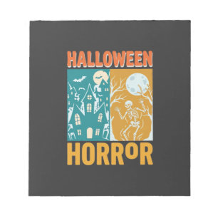 Halloween Haunted House Moon Skeleton Design_1 Notepad