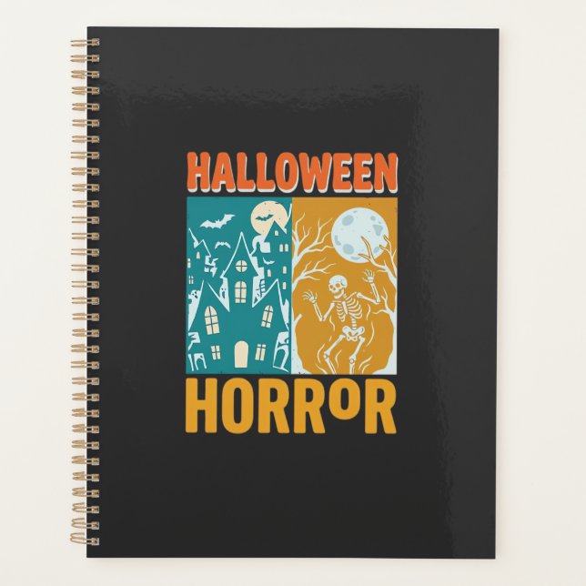 Halloween Haunted House Moon Skeleton Design_1 Planner (Front)