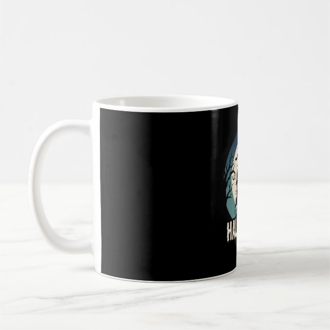 Halloween Haunted House Moonlight Vector Coffee Mug (Left)