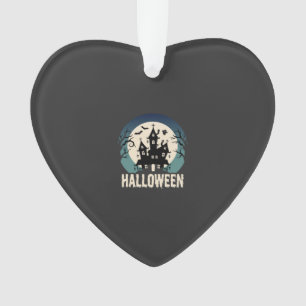Halloween Haunted House Moonlight Vector Ornament