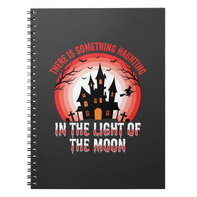 Halloween Haunted House Moonlight Witch Notebook (Front)