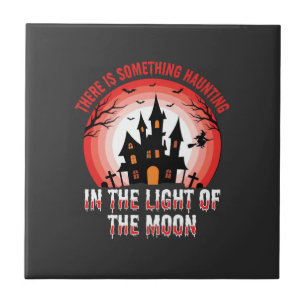 Halloween Haunted House Moonlight Witch Tile