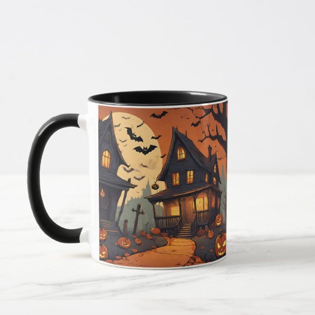 Halloween Haunted House Mug (Left)