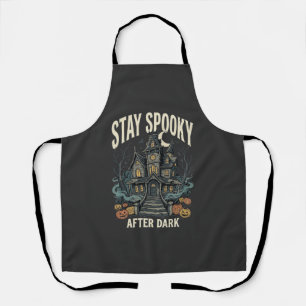 Halloween Haunted House Night Apron