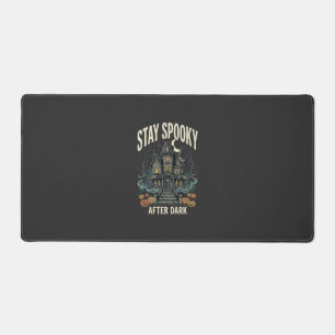 Halloween Haunted House Night Desk Mat