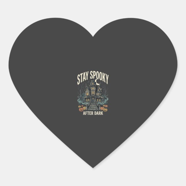 Halloween Haunted House Night Heart Sticker (Front)