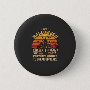 Halloween Haunted House One Good Scare Design_1 6 Cm Round Badge