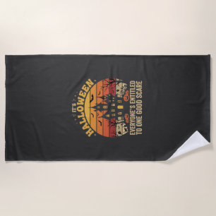 Halloween Haunted House One Good Scare Design_1 Beach Towel