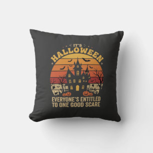 Halloween Haunted House One Good Scare Design_1 Cushion