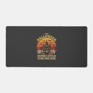 Halloween Haunted House One Good Scare Design_1 Desk Mat
