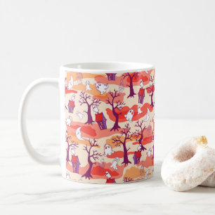 Halloween Haunted House Orange Mug Cup