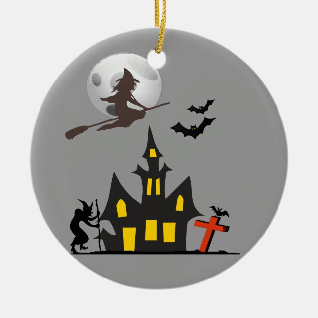 Halloween Haunted House Ornament (Front)