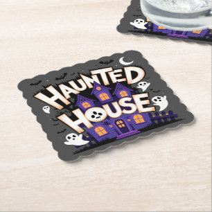 Halloween - Haunted House Paper Coaster