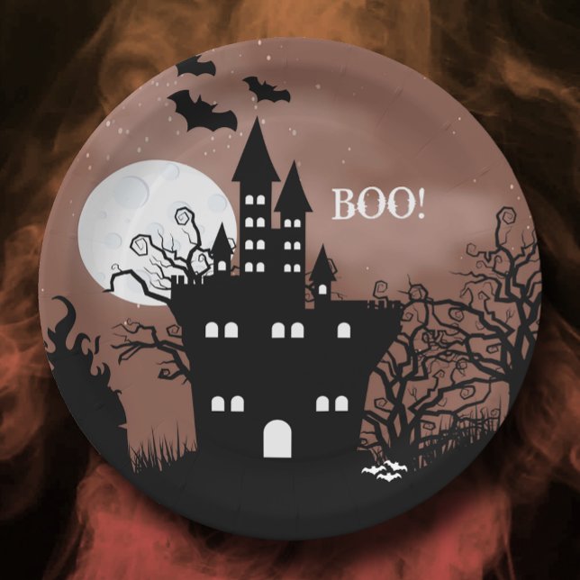 Halloween Haunted House Paper Plate (Creator Uploaded)