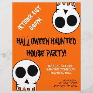 Halloween Haunted House Party Announcement Flyer
