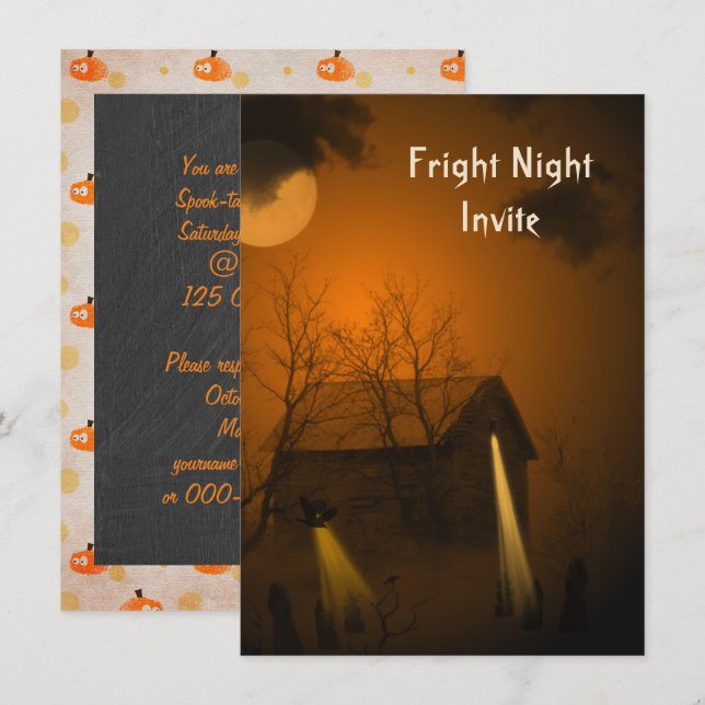 Halloween Haunted House Party Invitation (Front/Back)