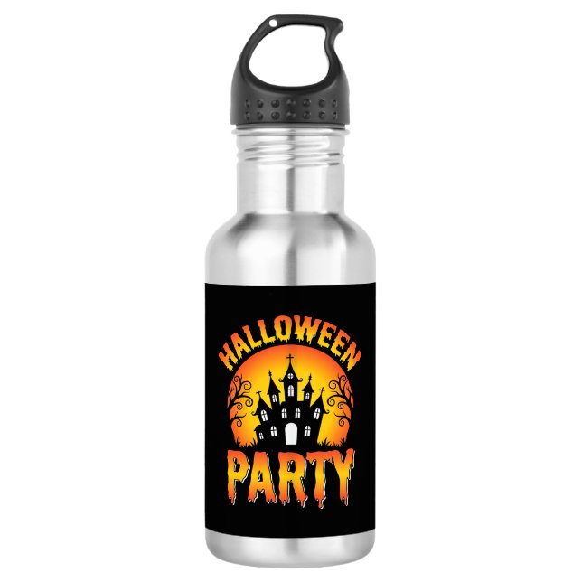 Halloween Haunted House Party Vector 532 Ml Water Bottle (Front)