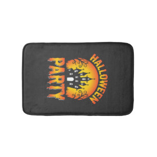 Halloween Haunted House Party Vector Bath Mat
