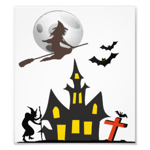 Halloween Haunted House Photo Print
