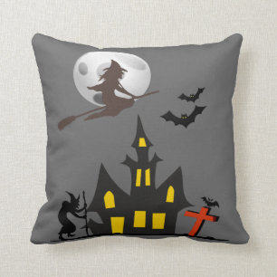 Halloween Haunted House Pillows
