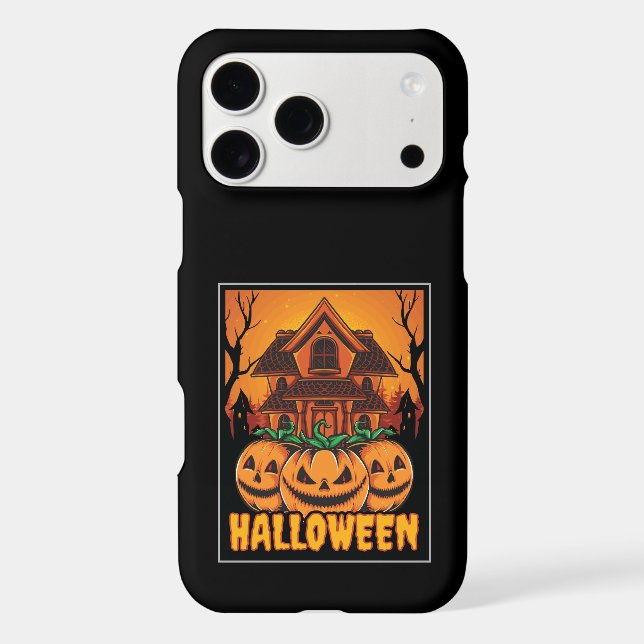 Halloween Haunted House Pumpkin Illustration (Back)