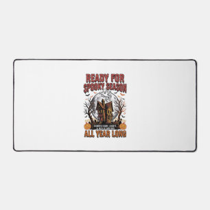 Halloween Haunted House Ready for Spooky Season Te Desk Mat