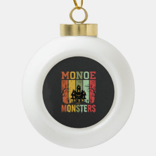 Halloween Haunted House Retro Monsters Ceramic Ball Christmas Ornament