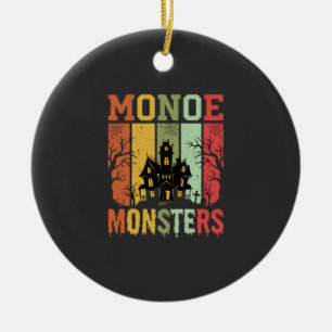 Halloween Haunted House Retro Monsters Ceramic Tree Decoration