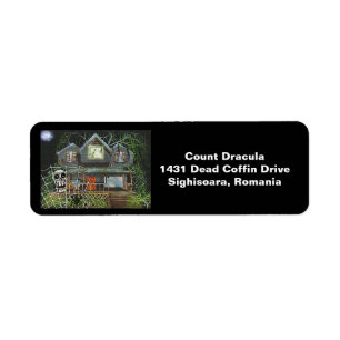 Halloween Haunted House Return Address Labels