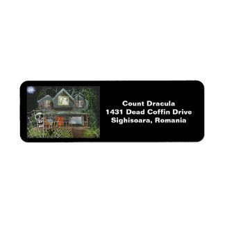 Halloween Haunted House Return Address Labels