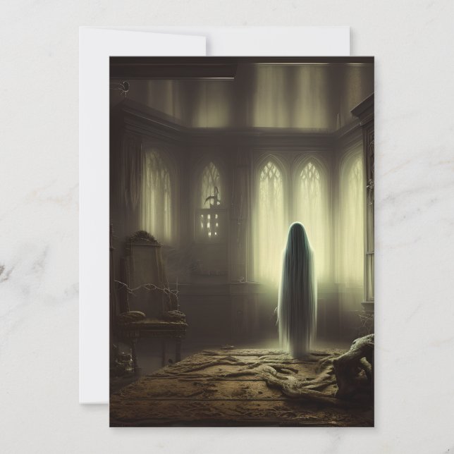 Halloween Haunted House Scary Holiday Card (Front)