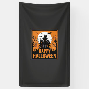 Halloween Haunted House Silhouette Vector Design_1 Banner