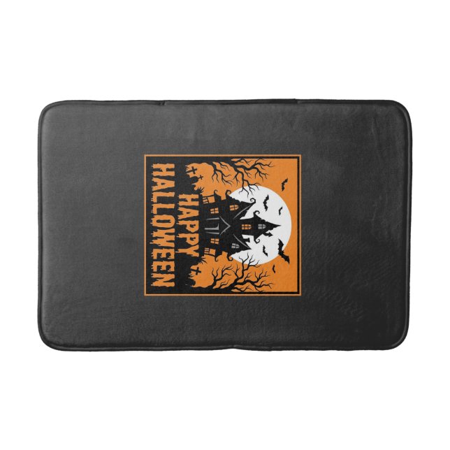 Halloween Haunted House Silhouette Vector Design_1 Bath Mat (Front)