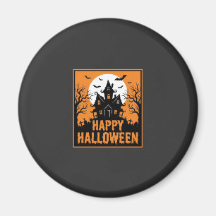 Halloween Haunted House Silhouette Vector Design_1 Magnet