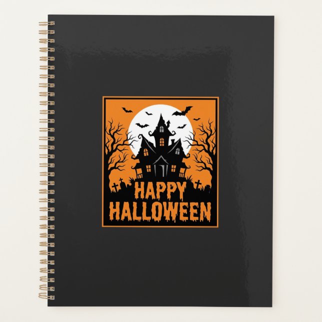 Halloween Haunted House Silhouette Vector Design_1 Planner (Front)